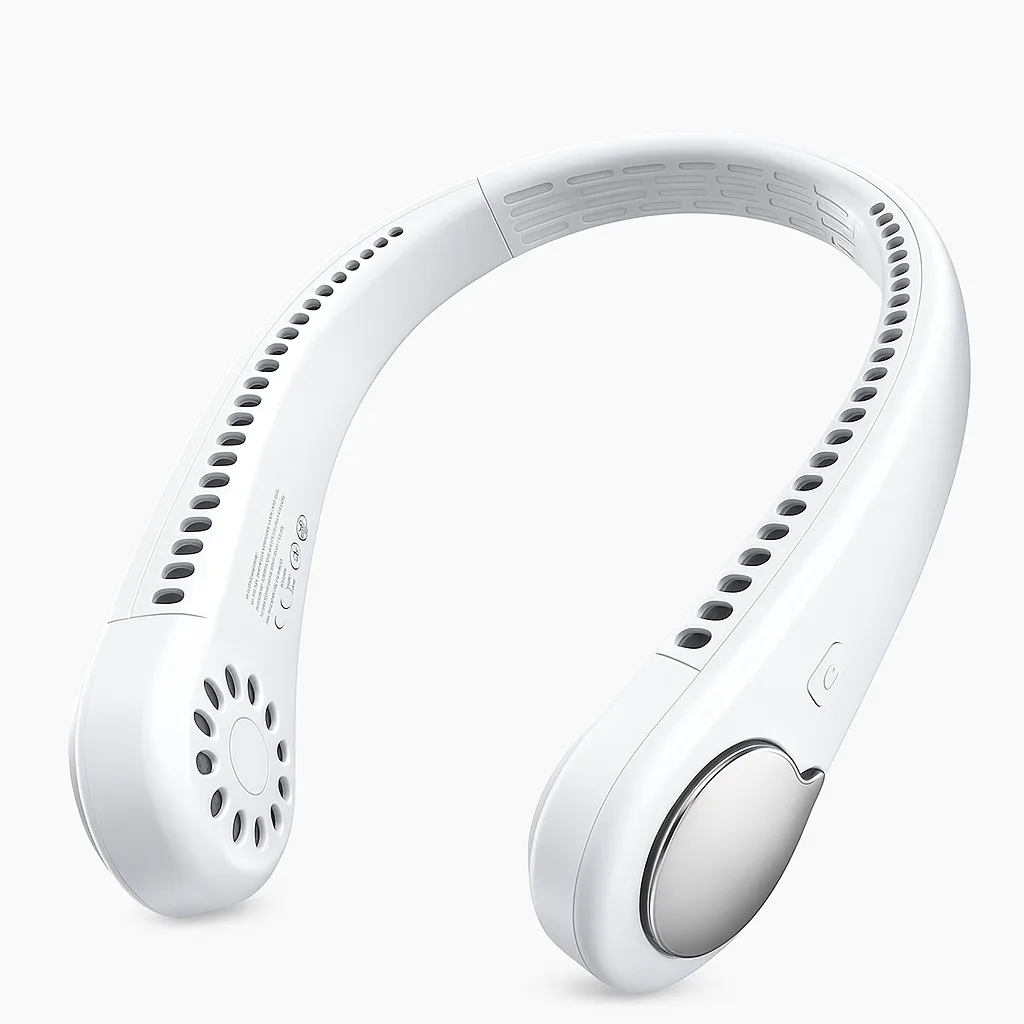 Smart Portable Neck Fan. Portable & Hands-Free Cooling.